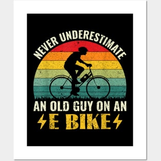 Never Underestimate An Old Guy With A Bicycle Posters and Art